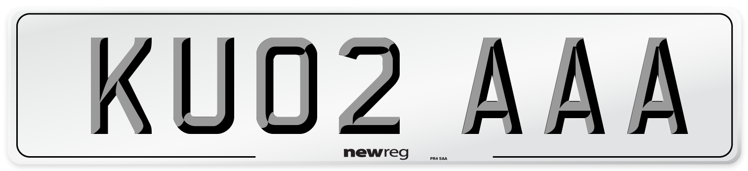 KU02 AAA Number Plate from New Reg